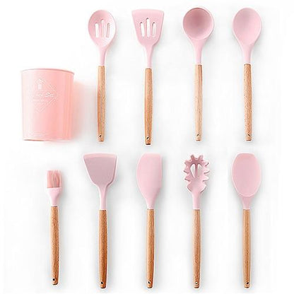 Royallure Kitchen Utensil Set - Heat Resistant Silicone Cooking Tools with Wooden Handles 29