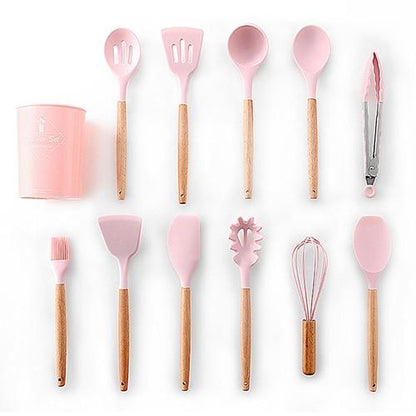 Royallure Kitchen Utensil Set - Heat Resistant Silicone Cooking Tools with Wooden Handles 31