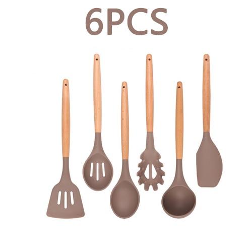 Royallure Kitchen Utensil Set - Heat Resistant Silicone Cooking Tools with Wooden Handles 32