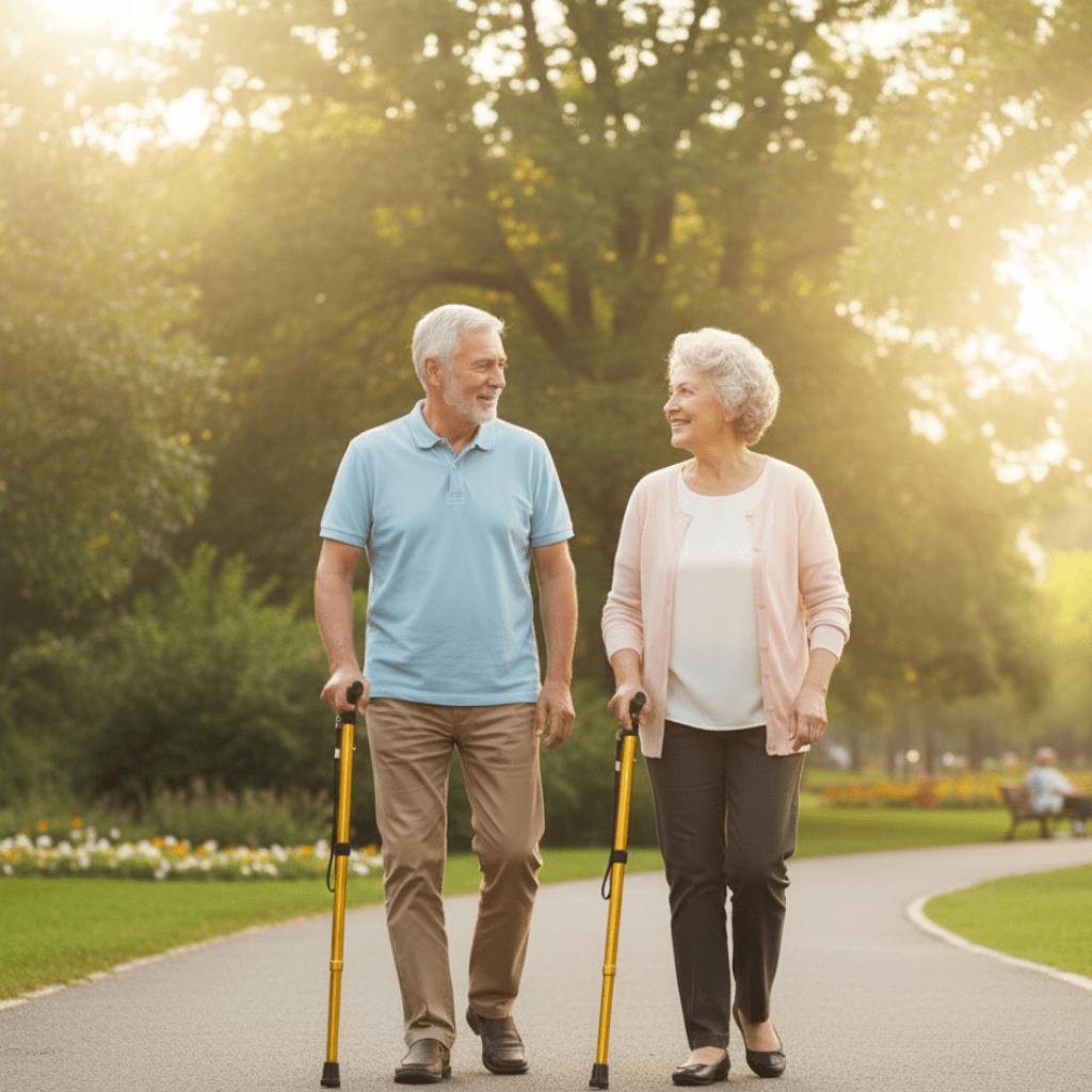 Royallure Lightweight Adjustable Ergonomic Walking Cane for Seniors, Non-Slip Handle 1