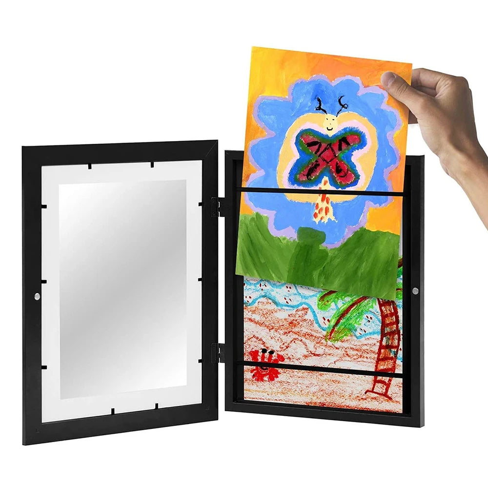 Royallure Magnetic Art Frame for Kids – Changeable Display for Photos, Drawings, and Paintings, 20x29cm Wood Frame 1