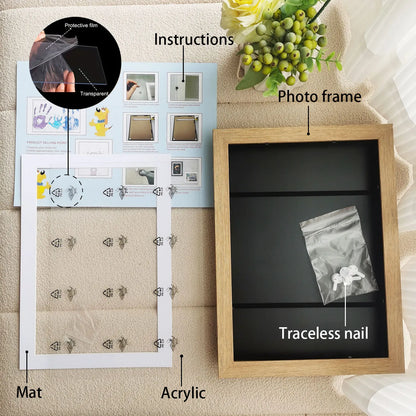 Royallure Magnetic Art Frame for Kids – Changeable Display for Photos, Drawings, and Paintings, 20x29cm Wood Frame 3