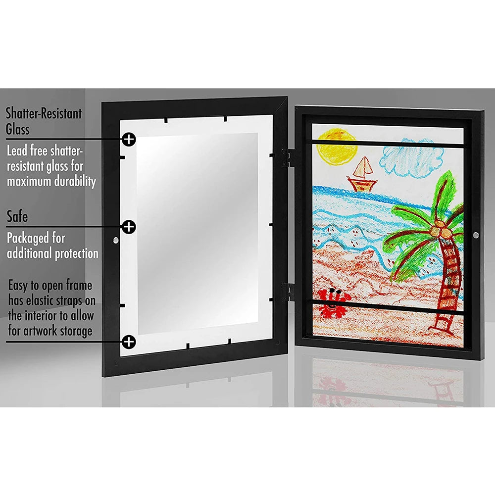 Royallure Magnetic Art Frame for Kids – Changeable Display for Photos, Drawings, and Paintings, 20x29cm Wood Frame 5
