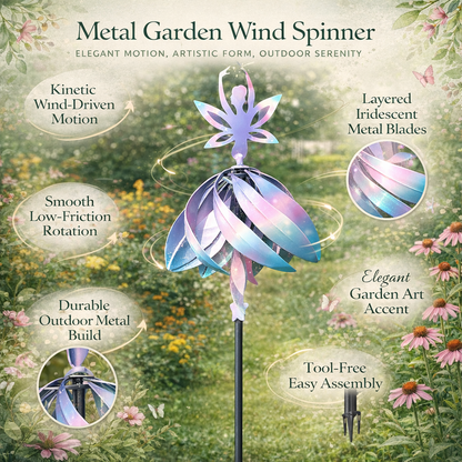 Royallure Metal Wind Spinner for Garden Decor - Kinetic Yard Spinner 63 Height 2