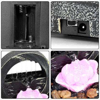Royallure Mini Indoor Tabletop Fountain with Light – Zen Desktop Water Fountain for Relaxation and Home Decor 4