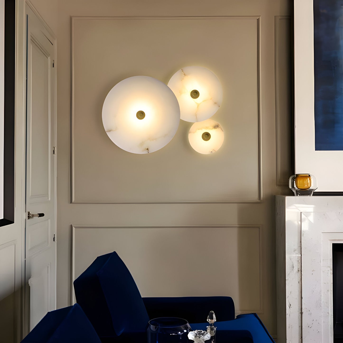 Royallure Modern Alabaster Wall Sconce Light with LED Illumination, 3000K Warm Light 2