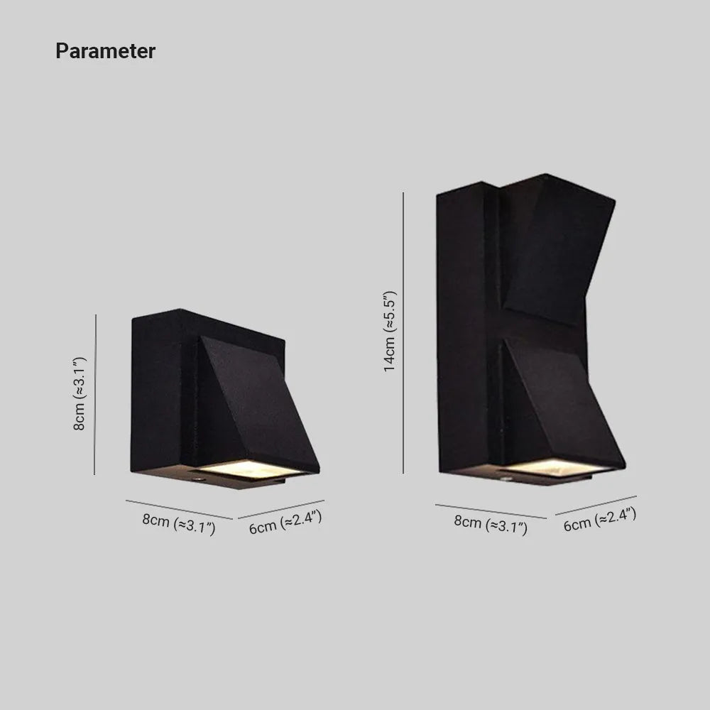Royallure Modern Black Metal Outdoor Wall Lamp, IP65 Waterproof Exterior Sconce 3
