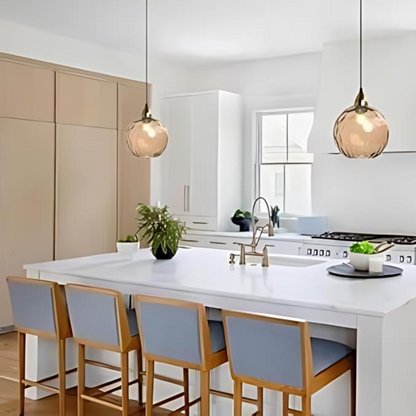 Royallure Modern Glass Pendant Light - Rippled Design for Kitchen Pendant Lighting 4