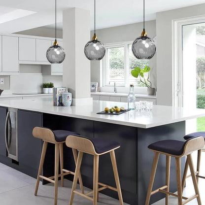 Royallure Modern Glass Pendant Light - Rippled Design for Kitchen Pendant Lighting 5