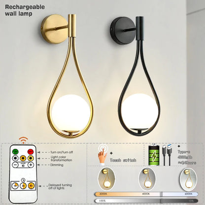 Royallure Modern LED Wall Sconce Light with USB Charging & Remote Control – Adjustable Dimming for Bedroom & Home Decor 0