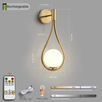 Royallure Modern LED Wall Sconce Light with USB Charging & Remote Control – Adjustable Dimming for Bedroom & Home Decor 7
