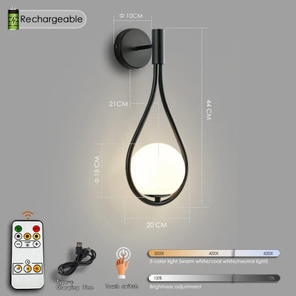 Royallure Modern LED Wall Sconce Light with USB Charging & Remote Control – Adjustable Dimming for Bedroom & Home Decor 8
