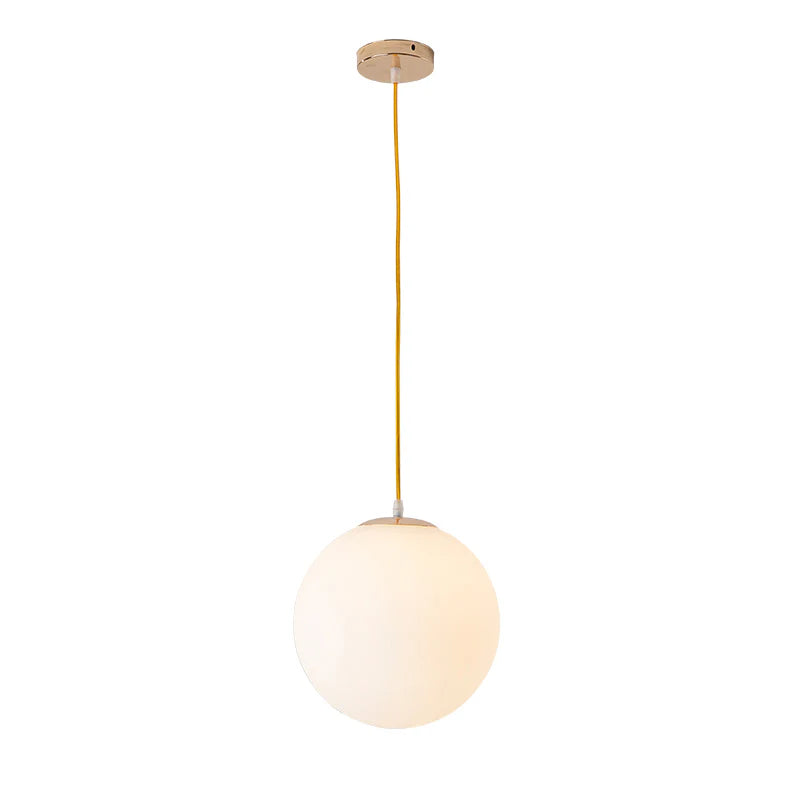 Royallure Modern Milky Glass Pendant Light - Adjustable Ceiling Fixture for Kitchen Lighting 1