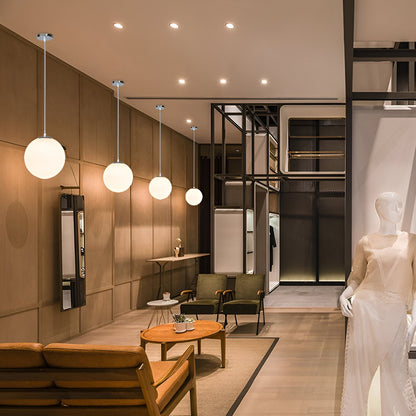 Royallure Modern Milky Glass Pendant Light - Adjustable Ceiling Fixture for Kitchen Lighting 7