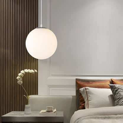 Royallure Modern Milky Glass Pendant Light - Adjustable Ceiling Fixture for Kitchen Lighting 8