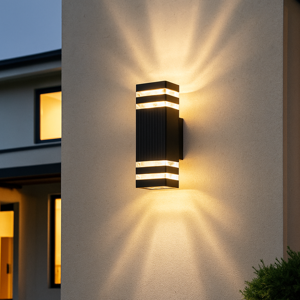 Royallure Modern Outdoor Wall Sconce, Waterproof Up Down LED Exterior Light 10