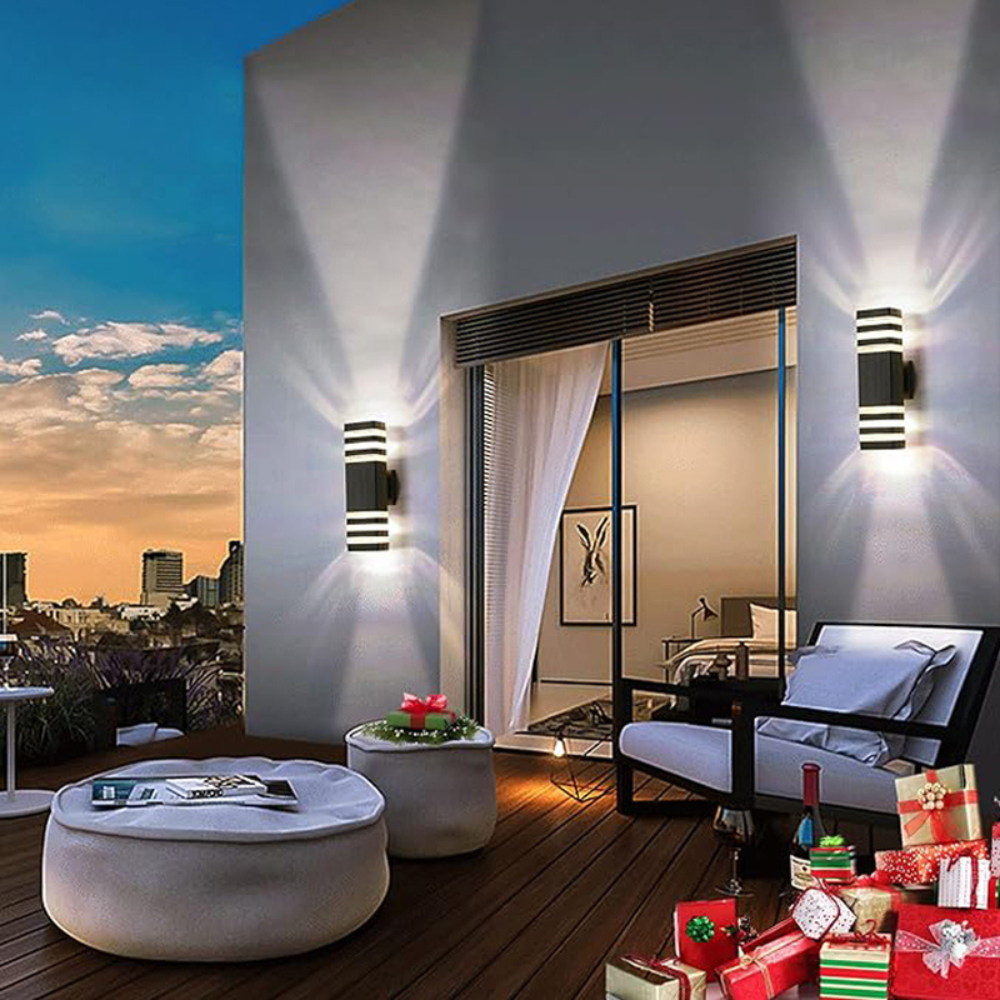 Royallure Modern Outdoor Wall Sconce, Waterproof Up Down LED Exterior Light 9