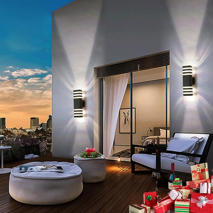 Royallure Modern Outdoor Wall Sconce, Waterproof Up Down LED Exterior Light 9