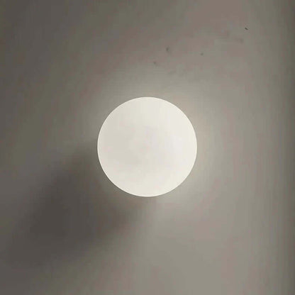 Royallure Modern White Milk Glass Circular Wall Light – Elegant Wall Sconce for Ambient Lighting in Contemporary Spaces 3