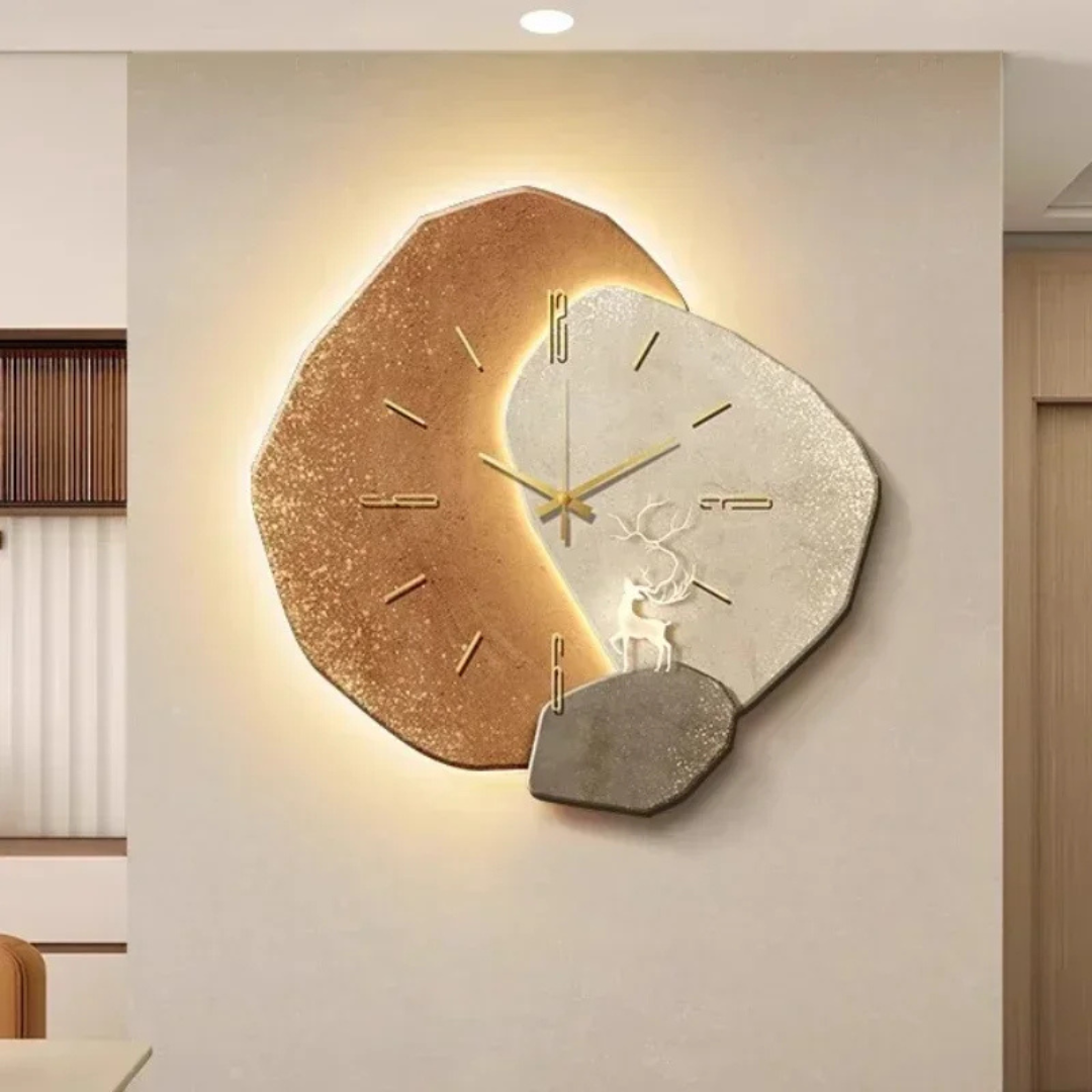 Royallure Modern Wood Wall Clock with LED Backlight, Silent Quartz Movement Decor 0