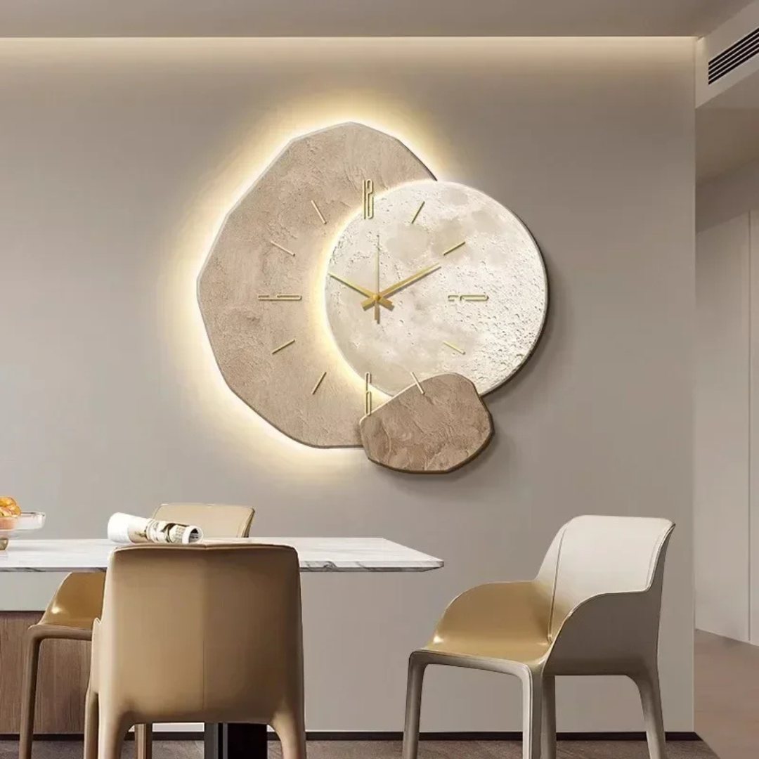 Royallure Modern Wood Wall Clock with LED Backlight, Silent Quartz Movement Decor 2