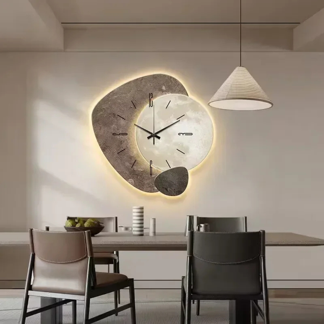 Royallure Modern Wood Wall Clock with LED Backlight, Silent Quartz Movement Decor 3