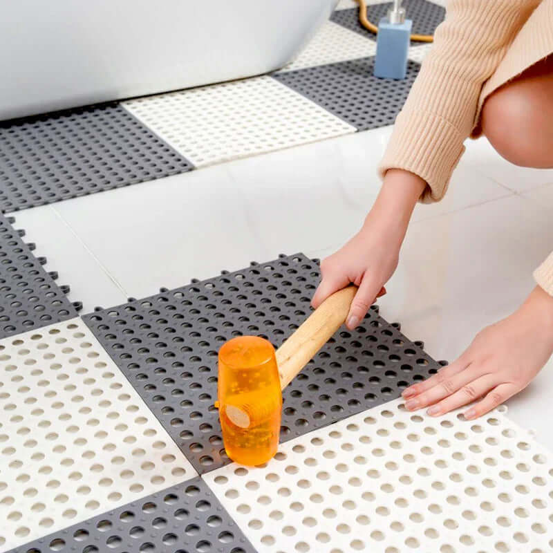 Royallure Non-Slip Bath Mat Set – Waterproof, Mold-Resistant Rubber Bathroom Rugs, 11.8 x 11.8 for Safe Showering 4