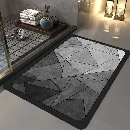 Royallure Non-Slip Bath Mat – Quick-Dry Diatomite Bathroom Rug with Geometric Design, Ultra-Absorbent, Available in Multiple Sizes 0