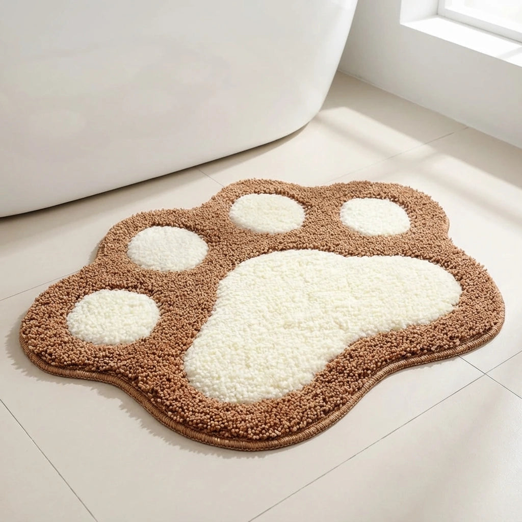 Royallure Non-Slip Bath Mat, Ultra-Absorbent Plush Bathroom Rug with Adorable Paw Design 0