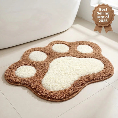 Royallure Non-Slip Bath Mat, Ultra-Absorbent Plush Bathroom Rug with Adorable Paw Design 1