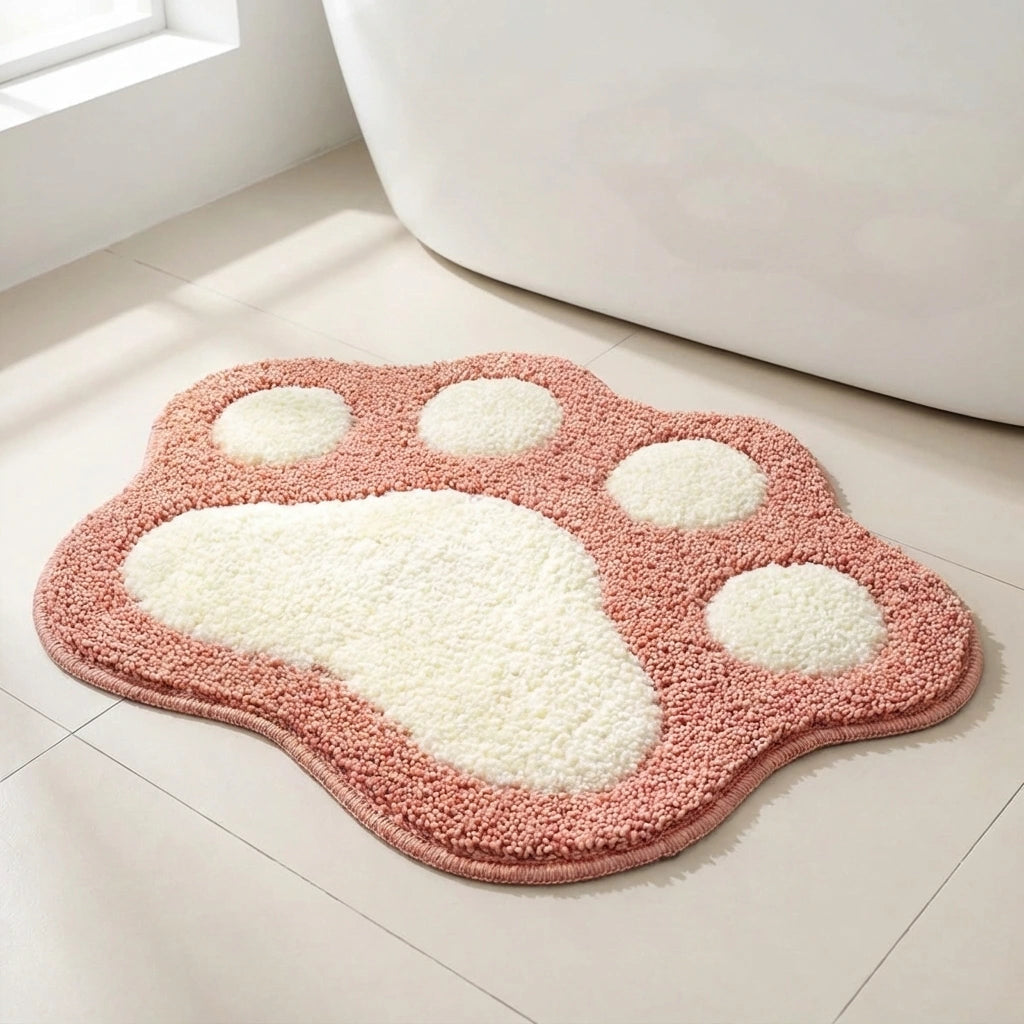 Royallure Non-Slip Bath Mat, Ultra-Absorbent Plush Bathroom Rug with Adorable Paw Design 11