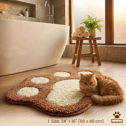 Royallure Non-Slip Bath Mat, Ultra-Absorbent Plush Bathroom Rug with Adorable Paw Design 4