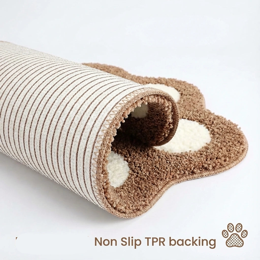 Royallure Non-Slip Bath Mat, Ultra-Absorbent Plush Bathroom Rug with Adorable Paw Design 5