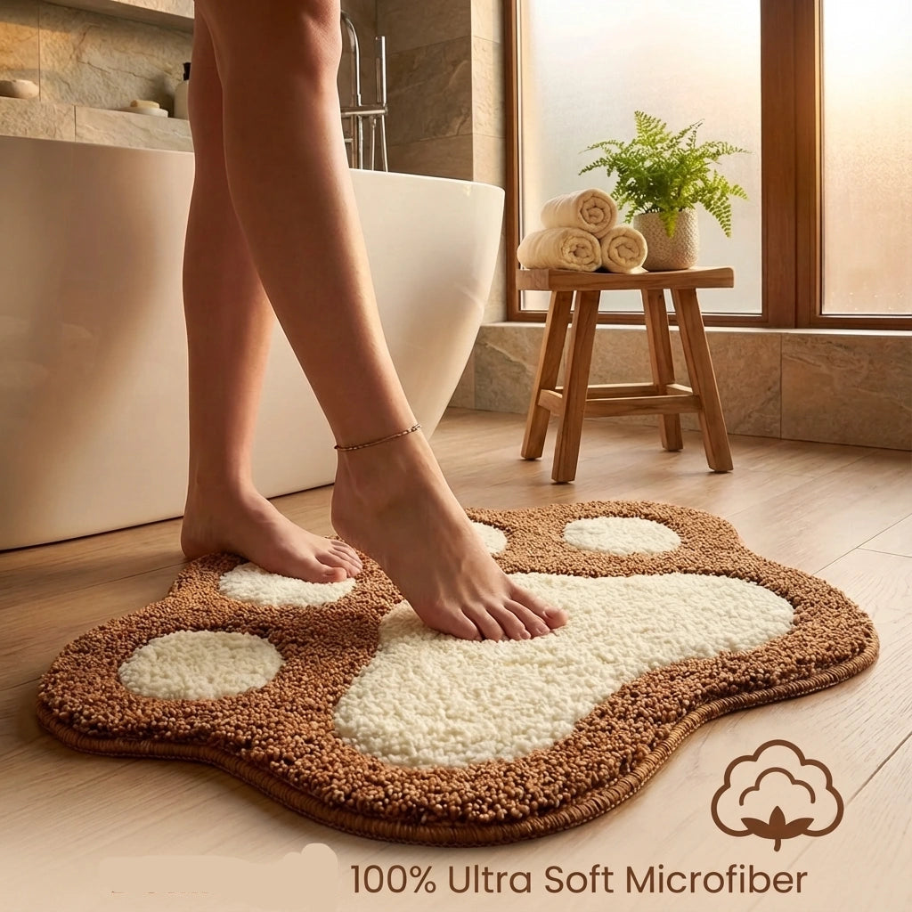 Royallure Non-Slip Bath Mat, Ultra-Absorbent Plush Bathroom Rug with Adorable Paw Design 7