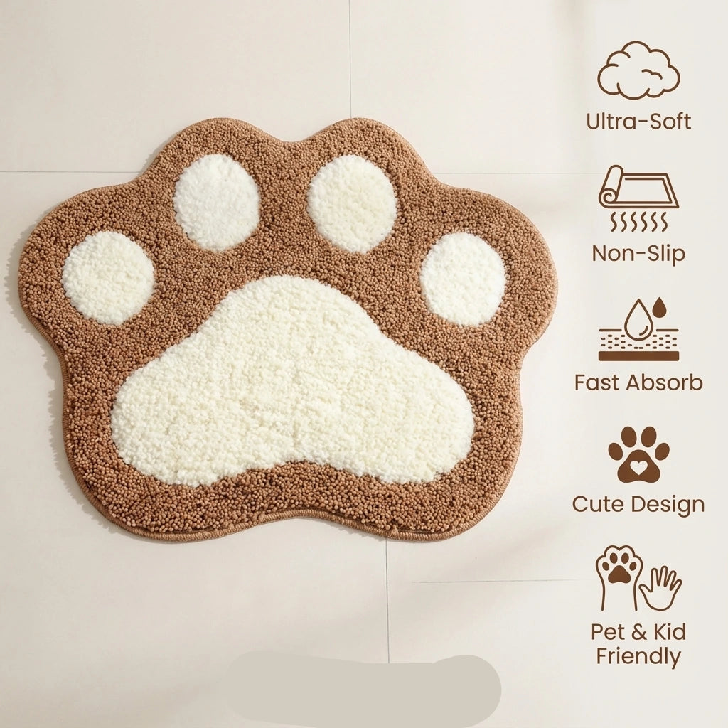 Royallure Non-Slip Bath Mat, Ultra-Absorbent Plush Bathroom Rug with Adorable Paw Design 8