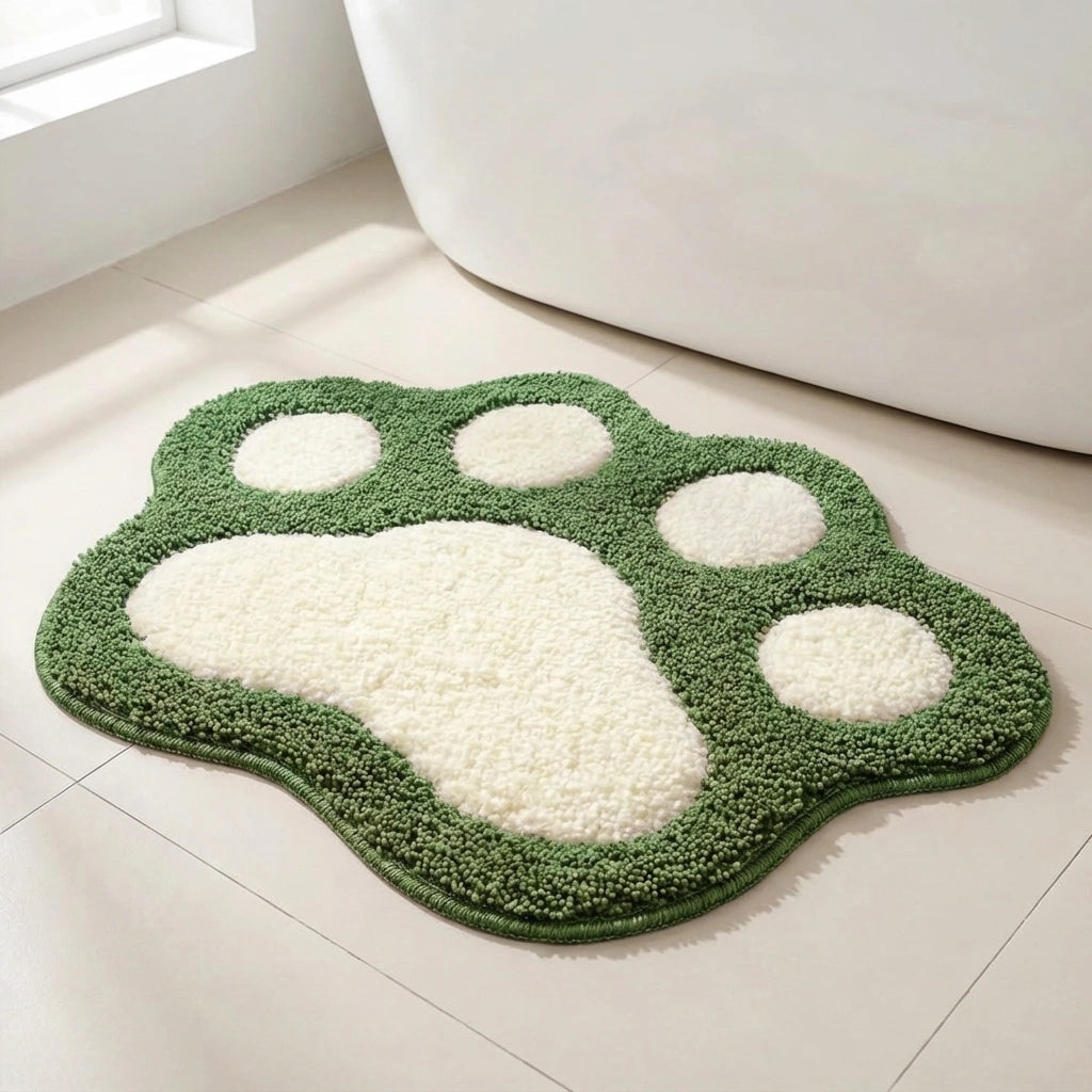 Royallure Non-Slip Bath Mat, Ultra-Absorbent Plush Bathroom Rug with Adorable Paw Design 9