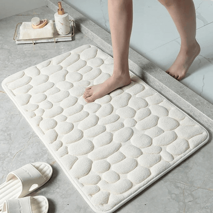 Royallure Non-Slip Memory Foam Bathroom Mat – Soft Cobblestone Bath Rug, Machine Washable, 15.7x23.6 & 19.6x31.5 Inches 0