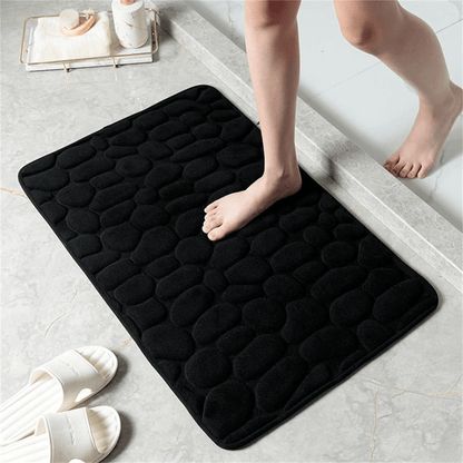 Royallure Non-Slip Memory Foam Bathroom Mat – Soft Cobblestone Bath Rug, Machine Washable, 15.7x23.6 & 19.6x31.5 Inches 1