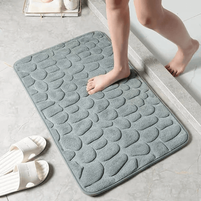 Royallure Non-Slip Memory Foam Bathroom Mat – Soft Cobblestone Bath Rug, Machine Washable, 15.7x23.6 & 19.6x31.5 Inches 2