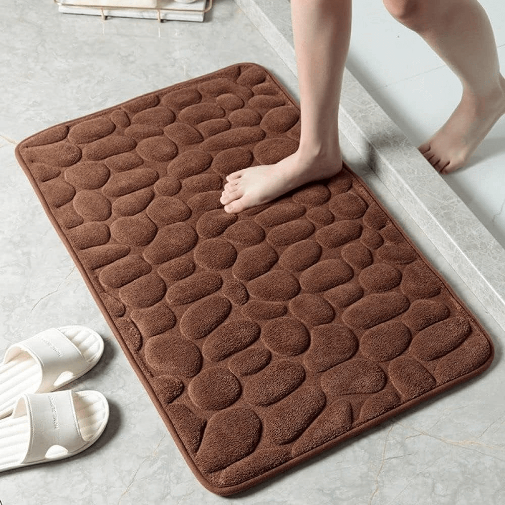 Royallure Non-Slip Memory Foam Bathroom Mat – Soft Cobblestone Bath Rug, Machine Washable, 15.7x23.6 & 19.6x31.5 Inches 4
