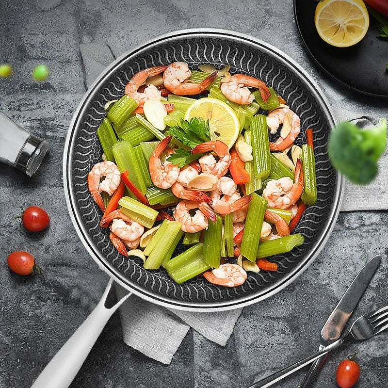 Royallure Non Stick Frying Pan – Tri-Ply Stainless Steel Skillet with Double-Sided Honeycomb Design for All Stove Types 2