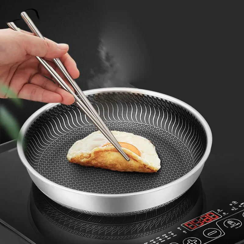 Royallure Non Stick Frying Pan – Tri-Ply Stainless Steel Skillet with Double-Sided Honeycomb Design for All Stove Types 3