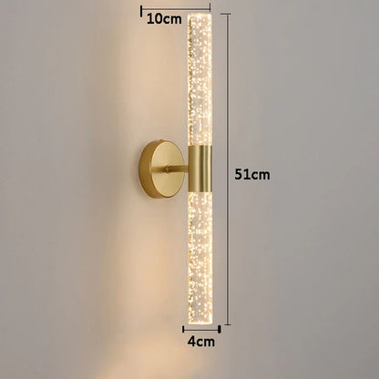 Royallure Nordic Crystal Rod LED Wall Sconce – Elegant Wall Lamp for Bedroom and Living Room Lighting 6