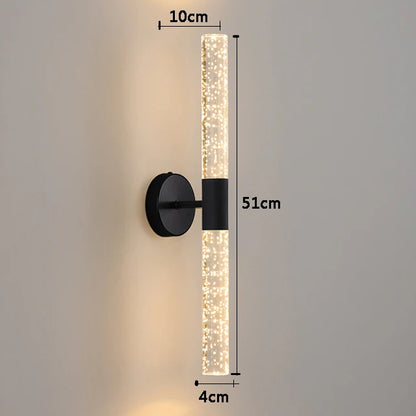 Royallure Nordic Crystal Rod LED Wall Sconce – Elegant Wall Lamp for Bedroom and Living Room Lighting 7