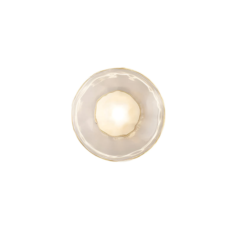 Royallure Nordic Round Glass Wall Light Sconce with Rippled Design and LED 0