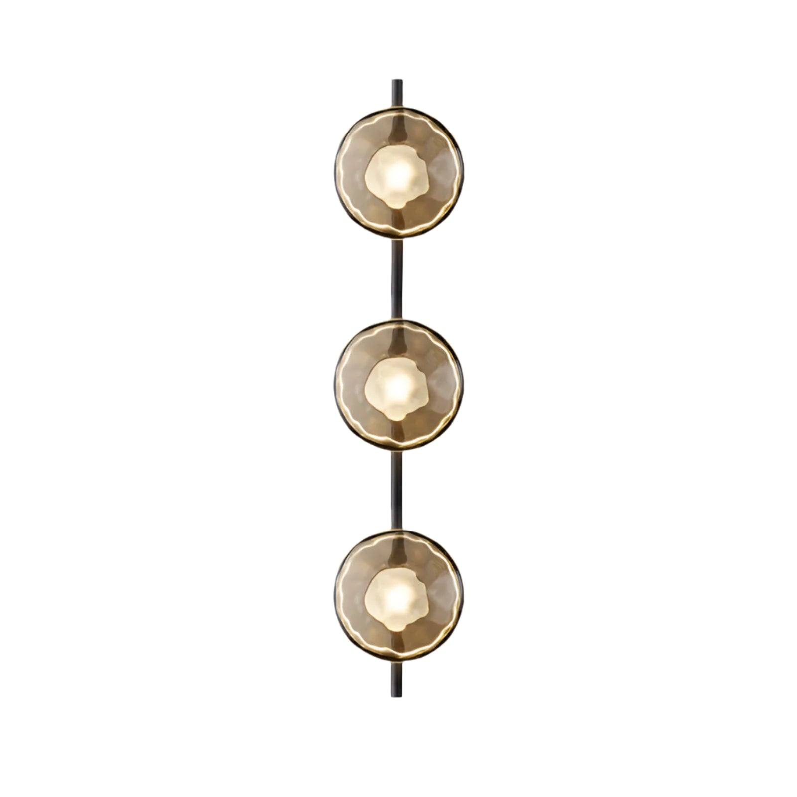 Royallure Nordic Round Glass Wall Light Sconce with Rippled Design and LED 10