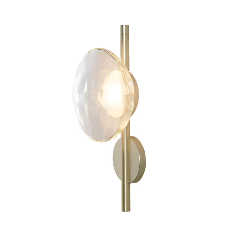 Royallure Nordic Round Glass Wall Light Sconce with Rippled Design and LED 14