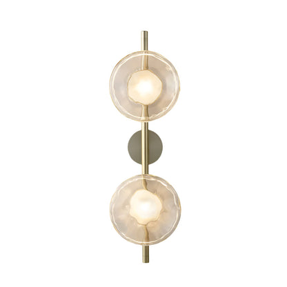 Royallure Nordic Round Glass Wall Light Sconce with Rippled Design and LED 16