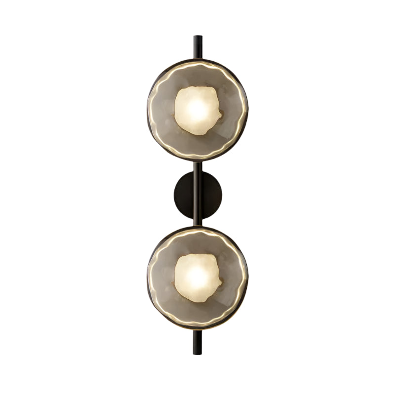 Royallure Nordic Round Glass Wall Light Sconce with Rippled Design and LED 19