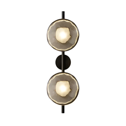 Royallure Nordic Round Glass Wall Light Sconce with Rippled Design and LED 19